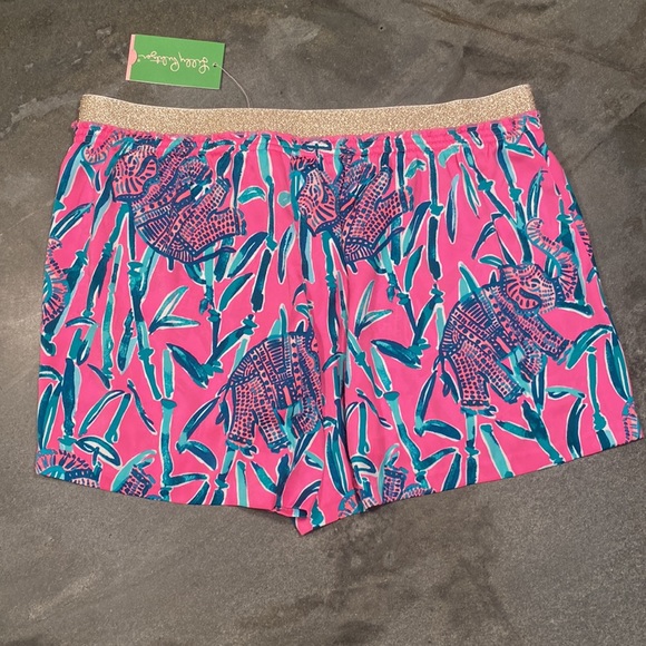 Lilly Pulitzer Rylan Short Mandevilla Pink Extra Lucky size XL - Picture 2 of 6